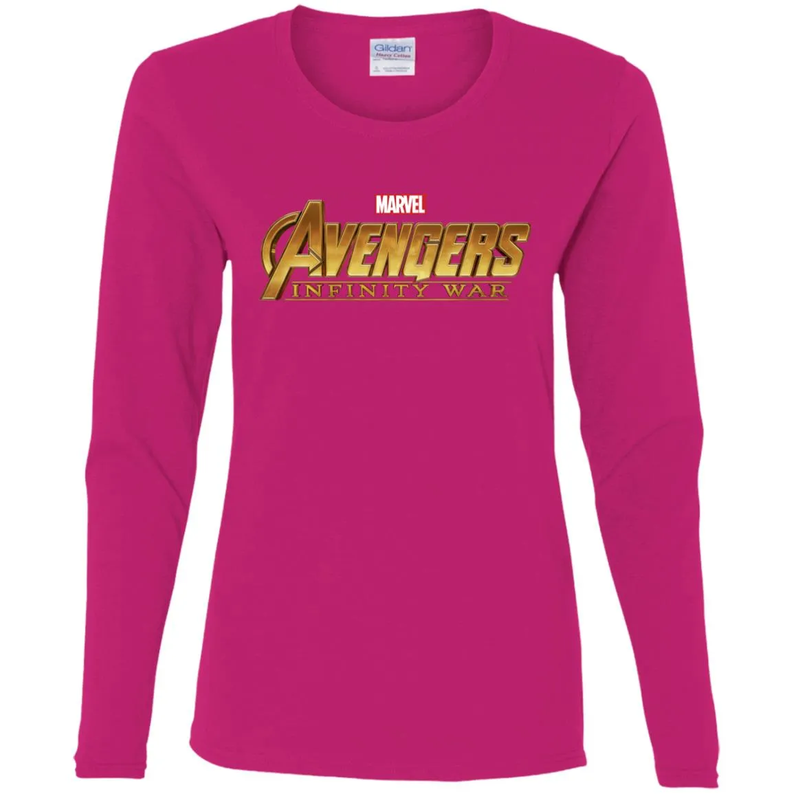 Marvel Avengers Infinity War Golden Logo Women Long Sleeve Shirt