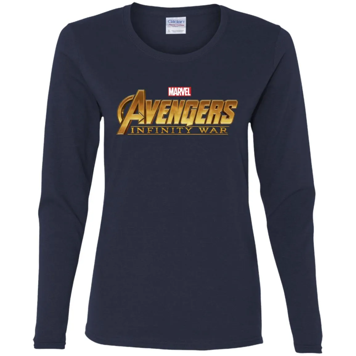Marvel Avengers Infinity War Golden Logo Women Long Sleeve Shirt