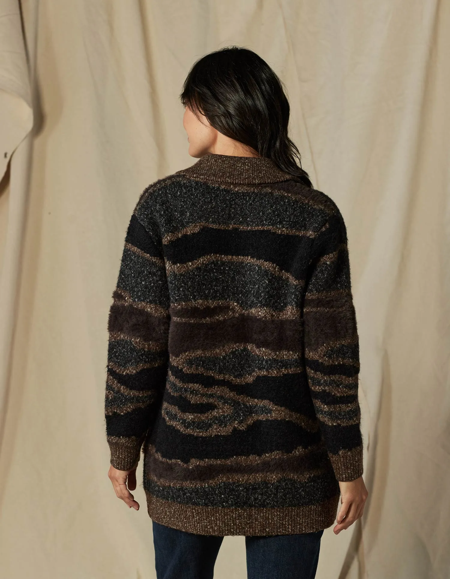 Mary Heritage Cardigan in Black Multi