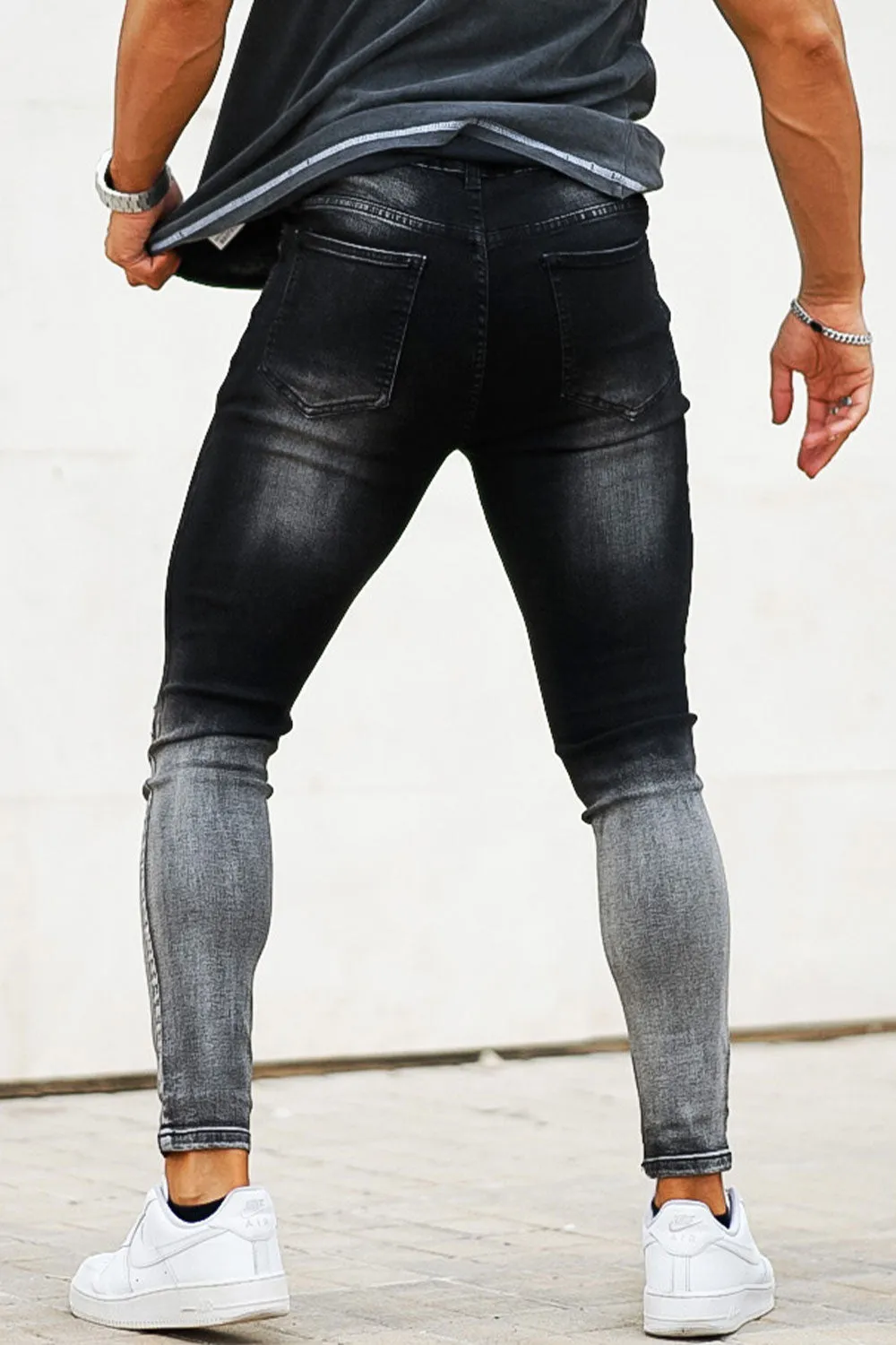 Men's Vintage Skinny Jean - Black And Grey