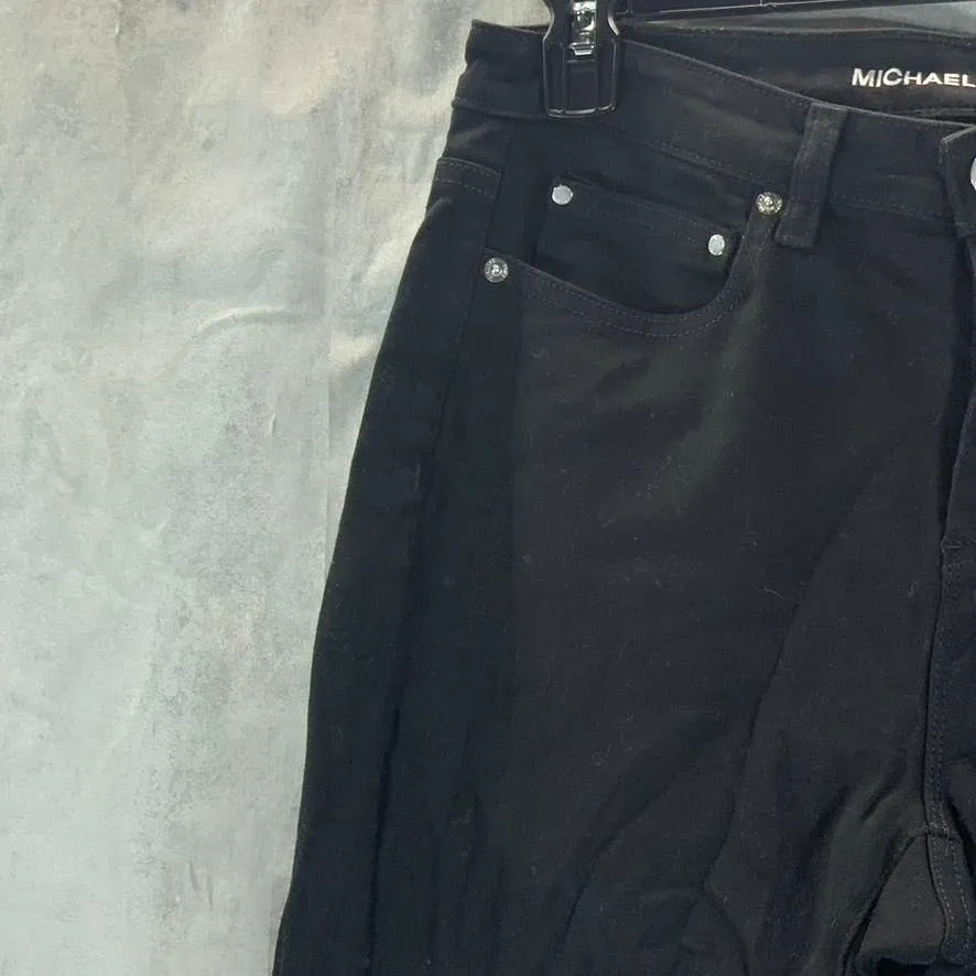 MICHAEL MICHAEL KORS Black Solid Selma Skinny High-Rise Denim Jeans SZ 8