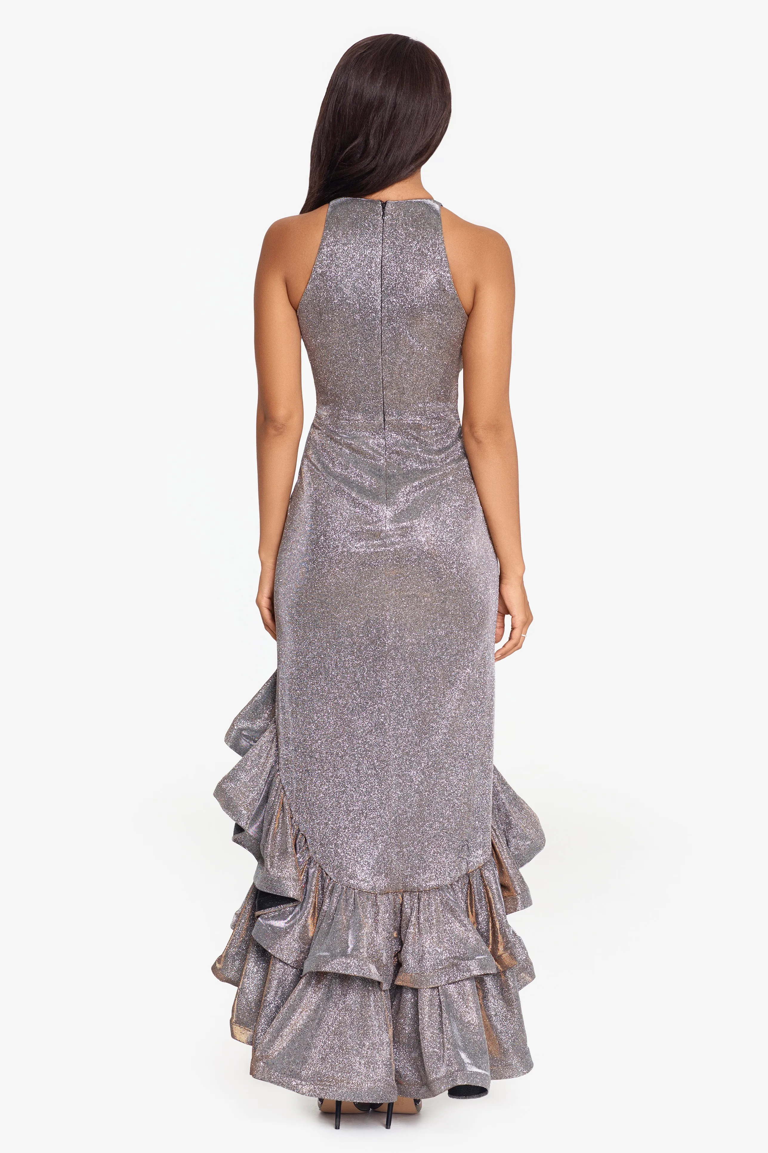"Miranda" Ruffle Tier Galaxy Glitter Dress