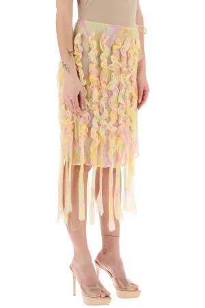 'simi' ruffle fringe pencil skirt
