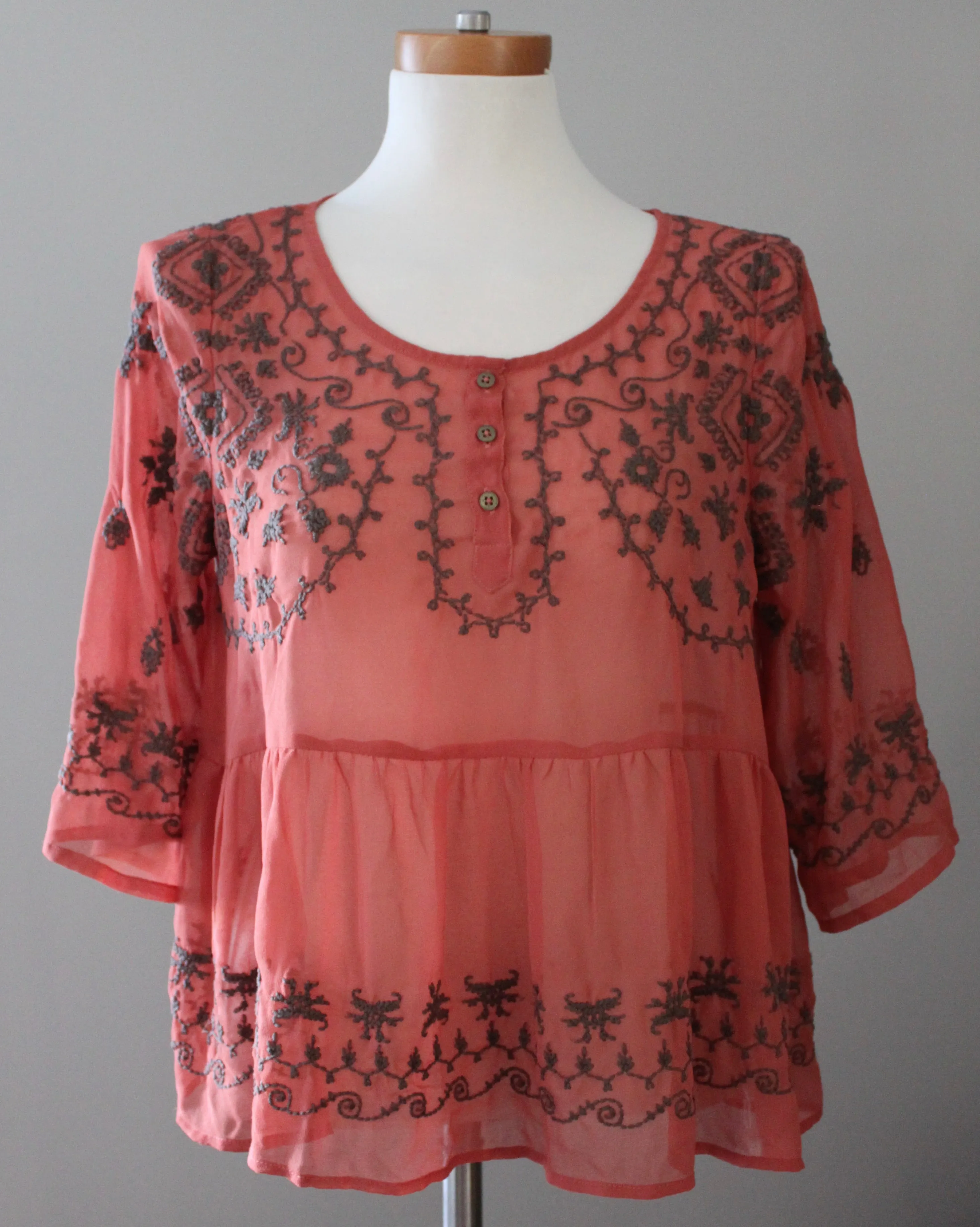 Soft Autumn Embroidered Boho Blouse