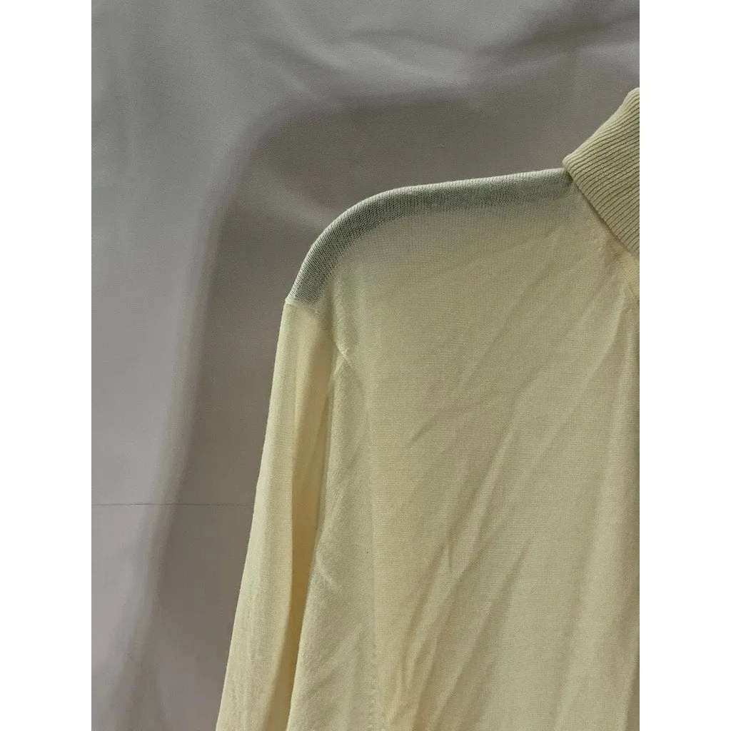 UNIQLO Men's Beige Wool Knit Long Sleeve Pullover Turtleneck Sweater SZ 2XL