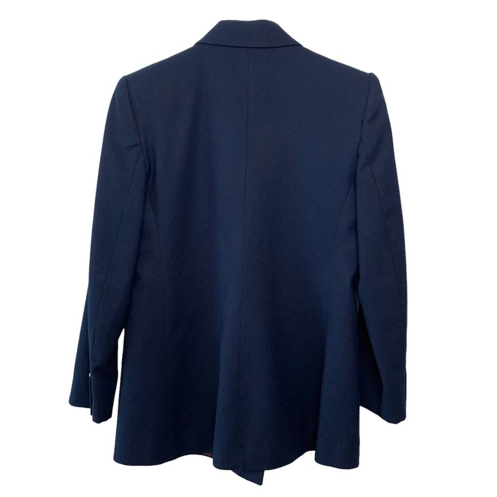 Vintage 80s 90s Talbots Blazer Double Breasted Gold Buttons Navy Blue 4P Wool